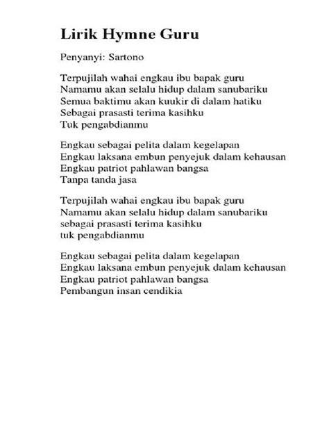 LIRIK HYMNE GURU Lihat drum high pass dan gaya retro kebutuhan rumah image 5