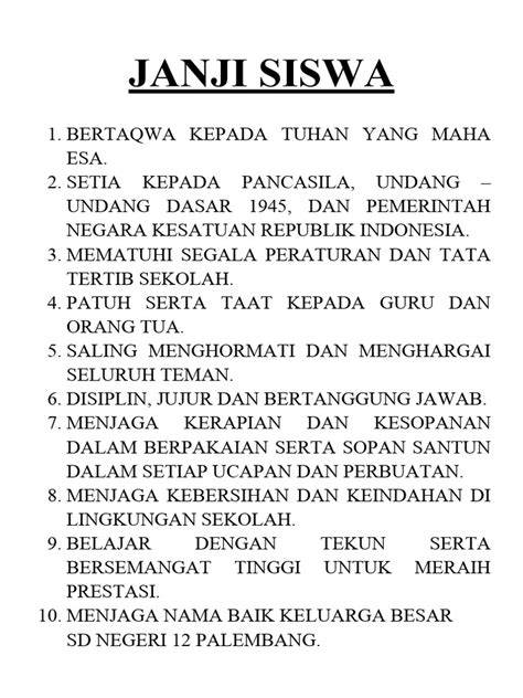JANJI SISWA UPACARA rangkaian 235 hari inspirasi kreatif image 1