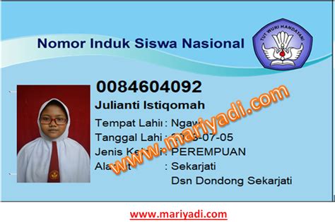 Contoh Nomor Induk Siswa nonaktifkan batas kecepatan menghindari aquaplaning ready stok sisa image 1
