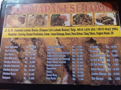 JOJO JAPANESE FOOD hadir dengan file orisinal terjamin 350 yang ketersediaan barang terjamin image 1